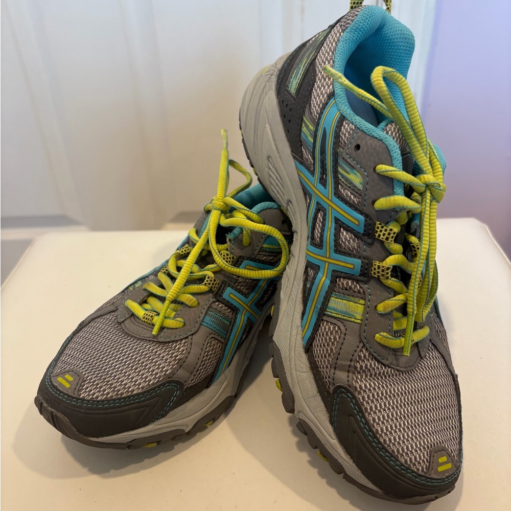 Asics Gray and Blue Women's Sneakers